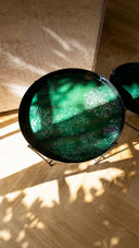 Gela - Set de deux tables gigognes en métal vert