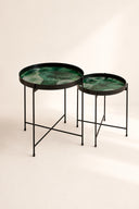 Gela - Set de deux tables gigognes en métal vert