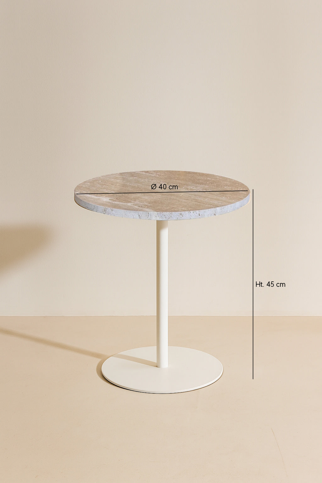 Dimensions Travi - Meuble d'appoint effet travertin beige