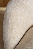 Marlo - Canapé en chenille beige incurvé 3 places