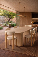 Nocera - Table ovale extensible effet bois naturel