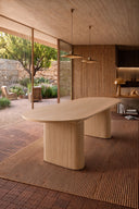 Nocera - Table ovale extensible effet bois naturel