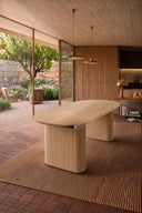 Nocera - Table ovale extensible effet bois naturel