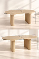 Nocera - Table ovale extensible effet bois naturel