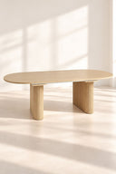 Nocera - Table ovale extensible effet bois naturel