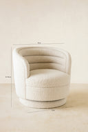 Linus - Fauteuil pivotant tissu en bouclette beige