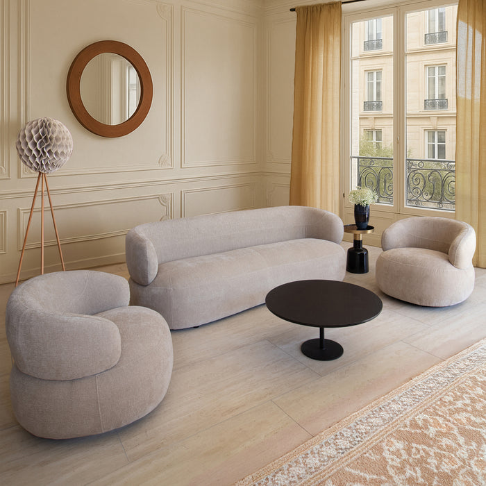 Canapé Glove en velours texturé beige