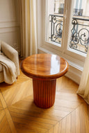 Alta - Meuble d'appoint en bois de manguier et métal émaillé marron