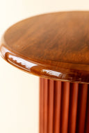 Alta - Meuble d'appoint en bois de manguier et métal émaillé marron