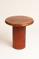 Alta - Meuble d'appoint en bois de manguier et métal émaillé marron