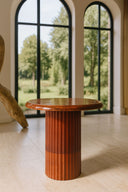 Alta - Meuble d'appoint en bois de manguier et métal émaillé marron