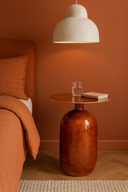 Bodo - Meuble d'appoint en métal émaillé marron