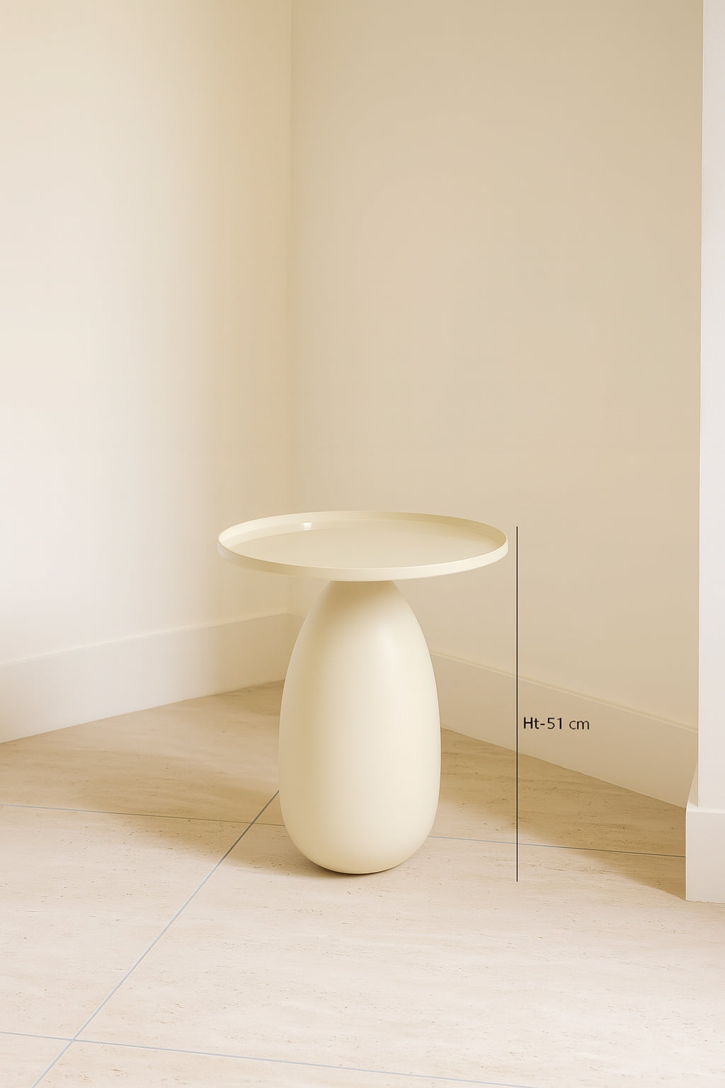 Dimensions Volda - Meuble d'appoint en métal et céramique écru