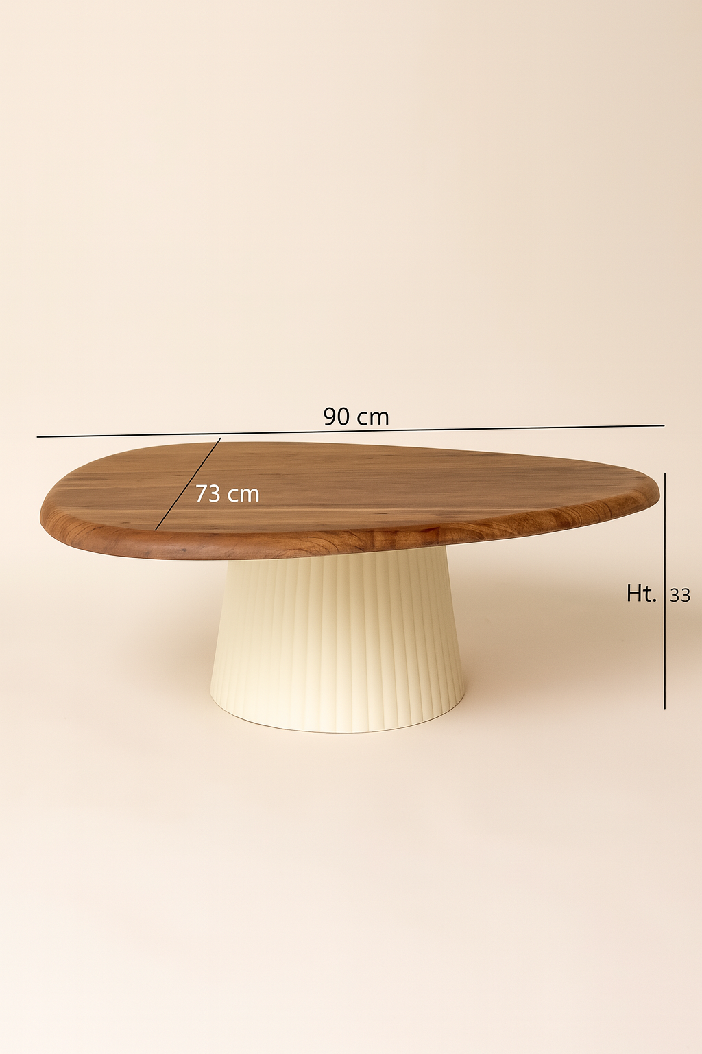 Dimensions Malmo - Table basse avec plateau en bois d'acacia naturel