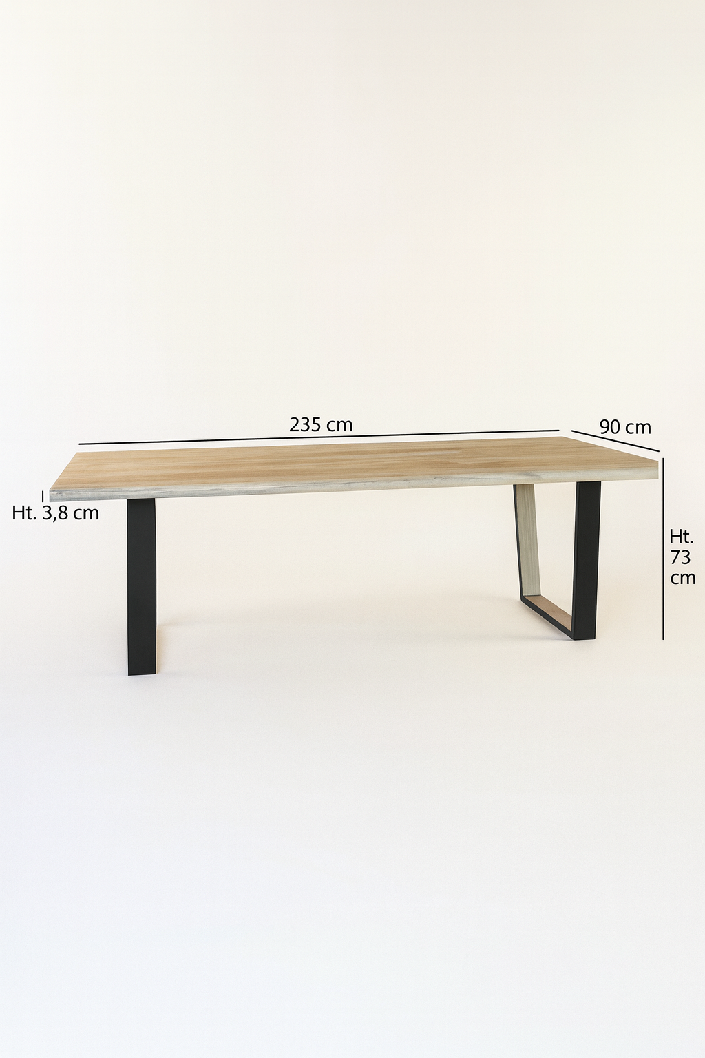 Dimensions Hera - Table en bois de pin et acacia 235 cm