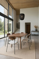 Callao - Table à manger rectangulaire 200x90cm en bois effet noyer