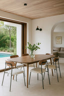 Callao - Table à manger rectangulaire 200x90cm en bois effet noyer