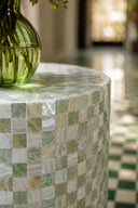 Zina - Meuble d'appoint en coquille de Capiz vert