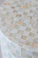 Zina - Meuble d'appoint en coquille de Capiz vert