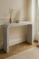 Zina - Console en coquille de Capiz vert