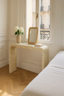 Zina - Console en coquille de Capiz vert