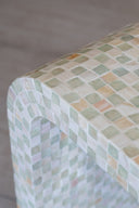 Zina - Console en coquille de Capiz vert