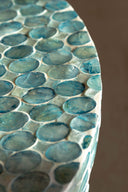 Solna - Meuble d'appoint en coquilles de Capiz bleu