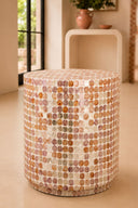 SOLNA - meuble d'appoint en coquille de capiz rose