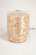SOLNA - meuble d'appoint en coquille de capiz rose