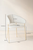 Ensemble table à manger ovale 220x90cm en bois effet naturel Quito et 6 fauteuils écru Eros