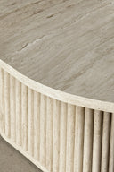 Susan - Table basse carré effet travertin naturel