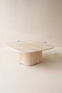 Susan - Table basse carré effet travertin naturel