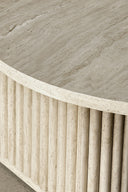 Susan - Meuble d'appoint carré effet travertin naturel