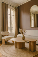 Alba - Table basse carré effet bois naturel