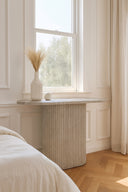 Inaya - Console en MDF effet travertin naturel