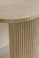 Inaya - Console en MDF effet travertin naturel