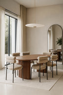 Selma - Table à manger en MDF effet bois de noyer