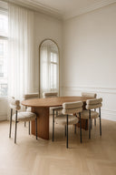 Selma - Table à manger en MDF effet bois de noyer