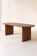 Selma - Table à manger en MDF effet bois de noyer