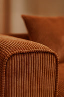 Cocoon - Canapé d'angle compressé en velours côtelé couleur brique