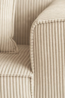 Cocoon - Canapé d'angle compressé en velours côtelé couleur écru