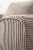 Cocoon - Canapé d'angle compressé en velours côtelé couleur taupe