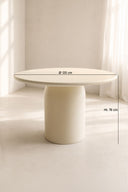 Minera - Table à manger ronde 120cm effet ciment écru