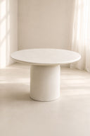 Minera - Table à manger ronde 120cm effet ciment écru