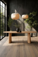 ORMA - Table ovale 220cm effet bois naturel