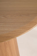 LILY - Ensemble table ovale 220cm effet bois et 6 chaises de table en tissu zébré ocre