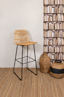 KAIKURA - Lot de 2 chaises de bar en rotin naturel