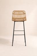KAIKURA - Lot de 2 chaises de bar en rotin naturel