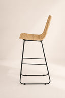 KAIKURA - Lot de 2 chaises de bar en rotin naturel