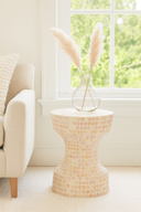 Elora - Meuble d'appoint en coquilles de Capiz rose